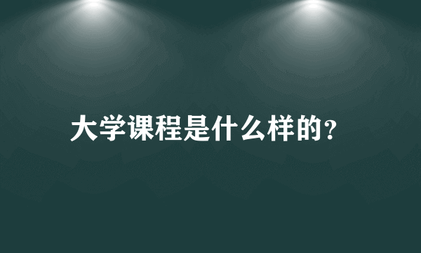 大学课程是什么样的？