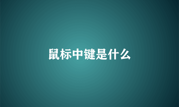 鼠标中键是什么