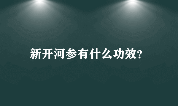 新开河参有什么功效？