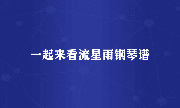 一起来看流星雨钢琴谱
