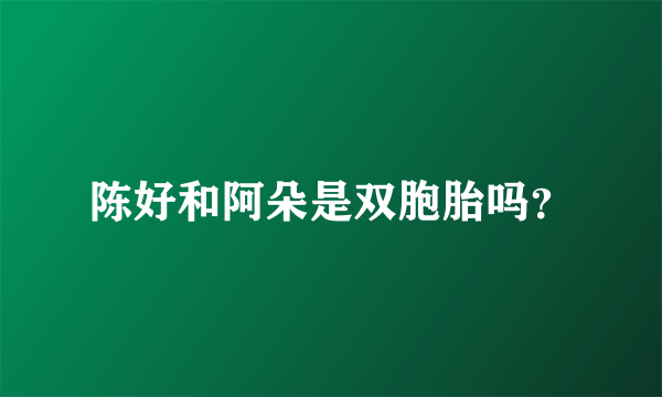 陈好和阿朵是双胞胎吗？