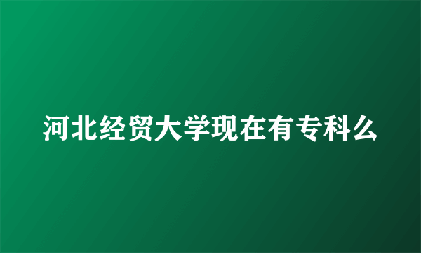 河北经贸大学现在有专科么