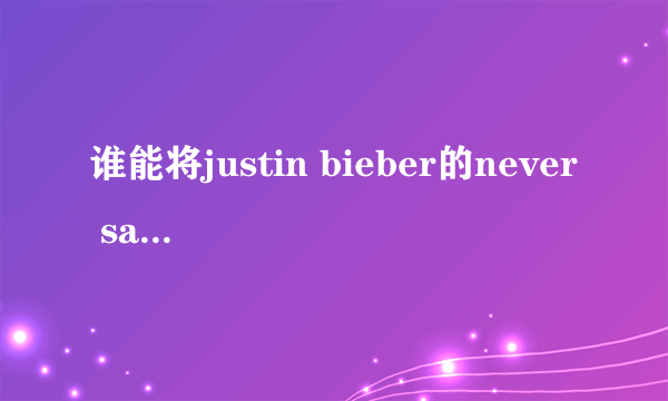 谁能将justin bieber的never say never的中文歌词给我，谢谢