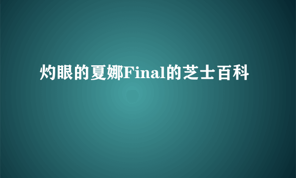 灼眼的夏娜Final的芝士百科