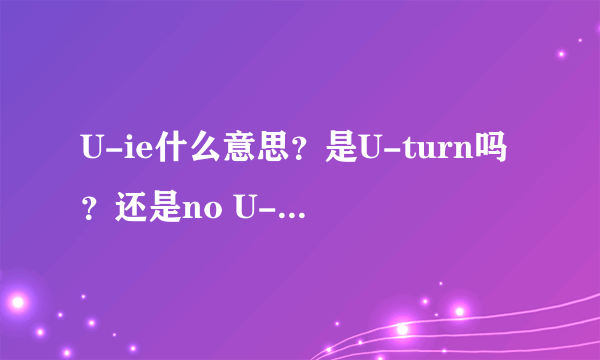 U-ie什么意思？是U-turn吗？还是no U-turn?