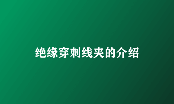 绝缘穿刺线夹的介绍