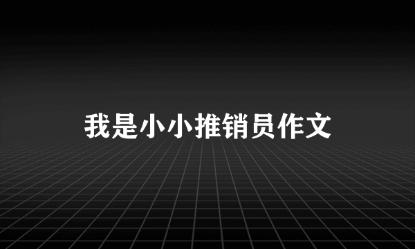 我是小小推销员作文