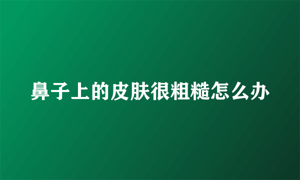 鼻子上的皮肤很粗糙怎么办