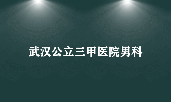 武汉公立三甲医院男科