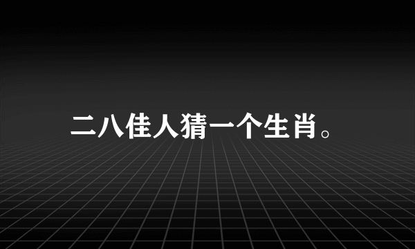 二八佳人猜一个生肖。