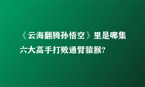 《云海翻腾孙悟空》里是哪集六大高手打败通臂猿猴?