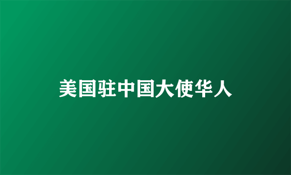美国驻中国大使华人