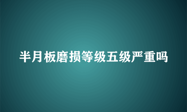 半月板磨损等级五级严重吗