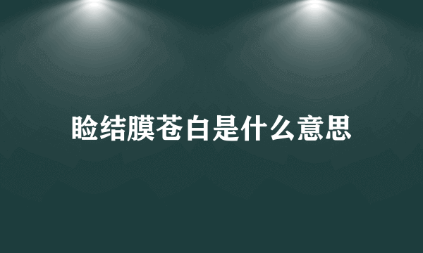 睑结膜苍白是什么意思