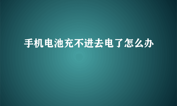 手机电池充不进去电了怎么办