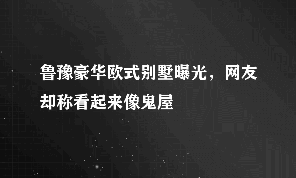 鲁豫豪华欧式别墅曝光，网友却称看起来像鬼屋
