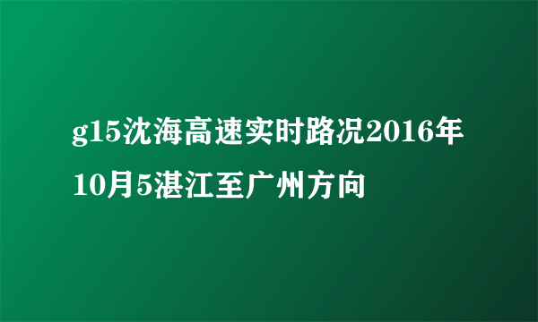 g15沈海高速实时路况2016年10月5湛江至广州方向