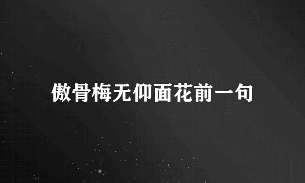 傲骨梅无仰面花前一句