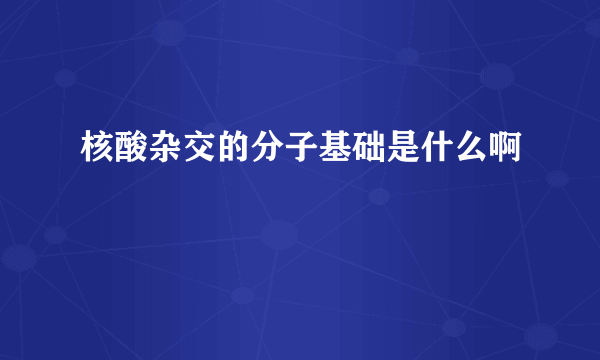 核酸杂交的分子基础是什么啊