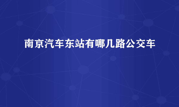 南京汽车东站有哪几路公交车