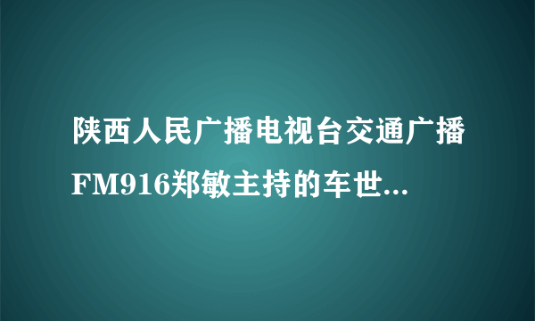 陕西人民广播电视台交通广播FM916郑敏主持的车世界英文背景音乐是什么