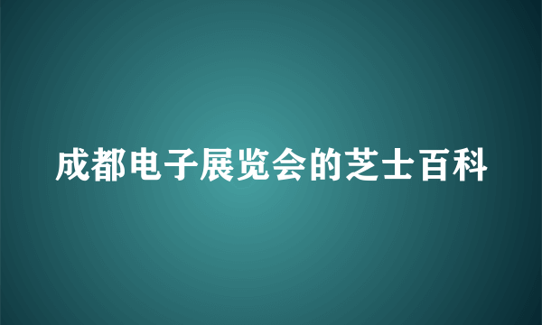 成都电子展览会的芝士百科