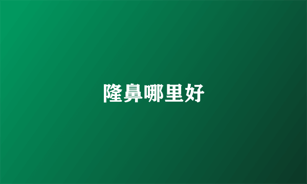 隆鼻哪里好