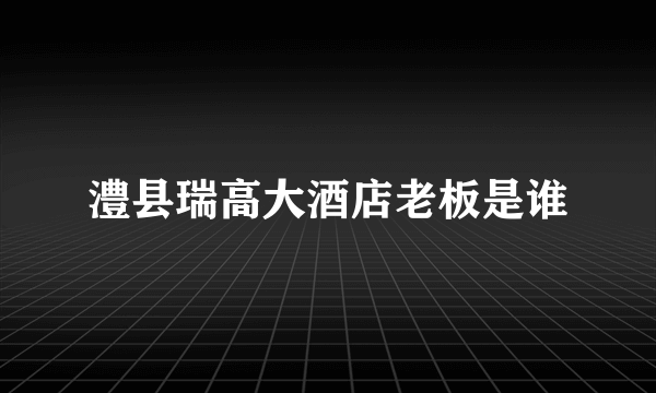 澧县瑞高大酒店老板是谁