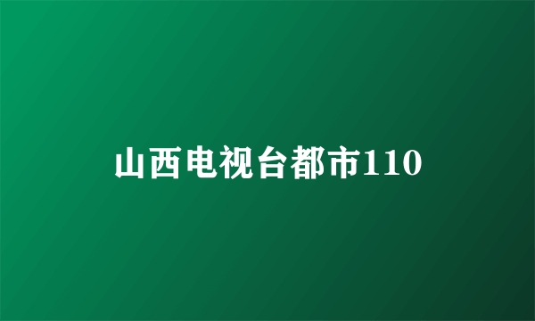 山西电视台都市110