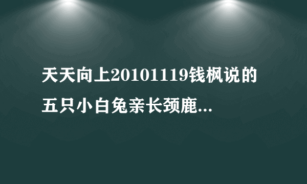 天天向上20101119钱枫说的五只小白兔亲长颈鹿的冷笑话，笑点在哪里?什么意思？
