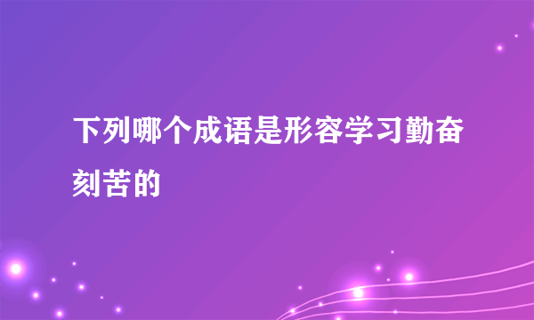 下列哪个成语是形容学习勤奋刻苦的