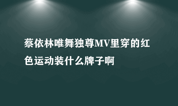 蔡依林唯舞独尊MV里穿的红色运动装什么牌子啊