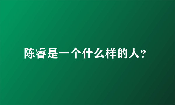 陈睿是一个什么样的人？
