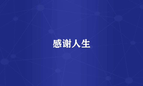 感谢人生
