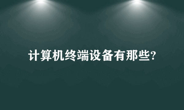 计算机终端设备有那些?