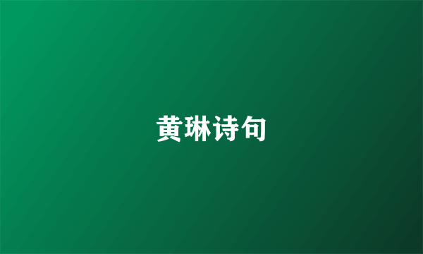 黄琳诗句