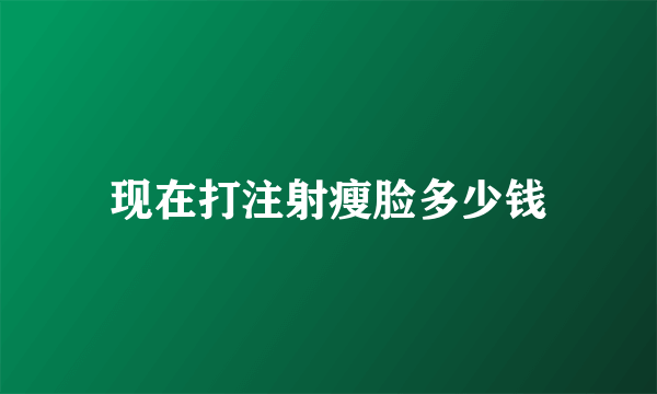 现在打注射瘦脸多少钱