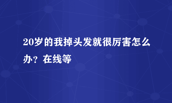 20岁的我掉头发就很厉害怎么办？在线等