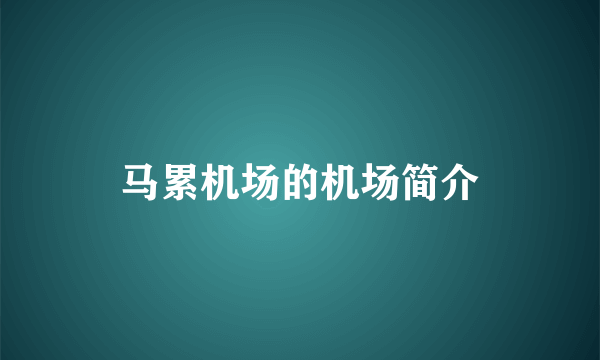 马累机场的机场简介
