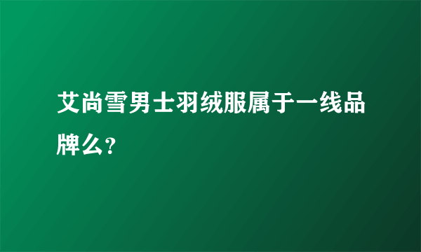艾尚雪男士羽绒服属于一线品牌么？