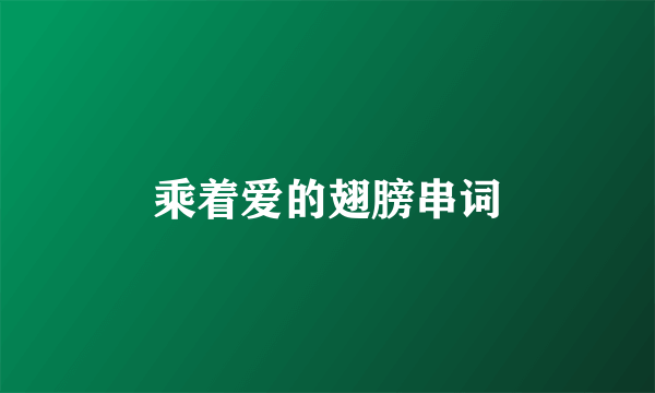 乘着爱的翅膀串词