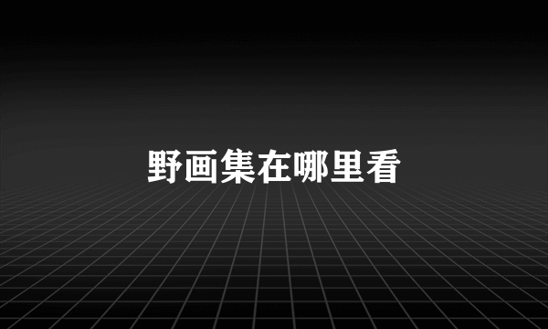 野画集在哪里看
