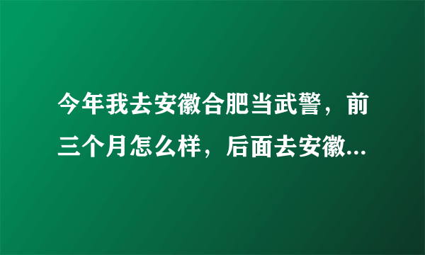 今年我去安徽合肥当武警，前三个月怎么样，后面去安徽部队做武警每天又做什么，辛苦吗？要详细