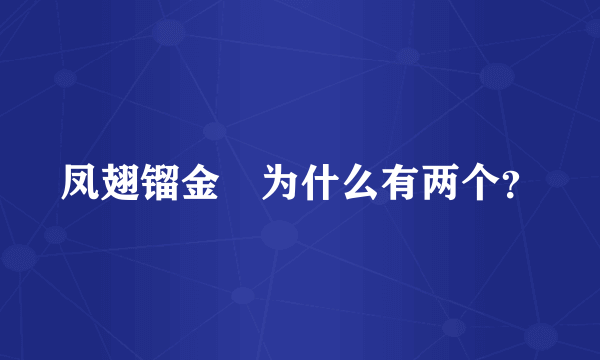凤翅镏金镋为什么有两个？