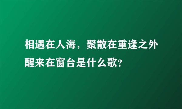 相遇在人海，聚散在重逢之外醒来在窗台是什么歌？