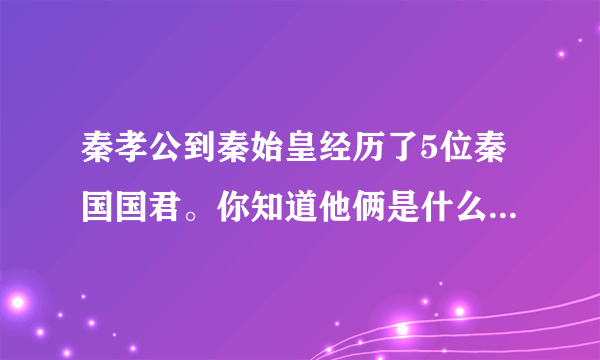 秦孝公到秦始皇经历了5位秦国国君。你知道他俩是什么关系么？