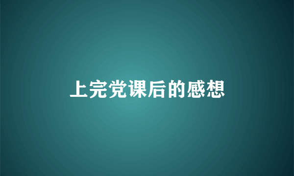 上完党课后的感想
