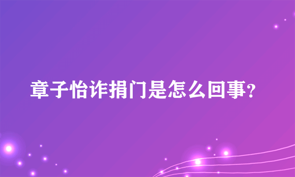 章子怡诈捐门是怎么回事？