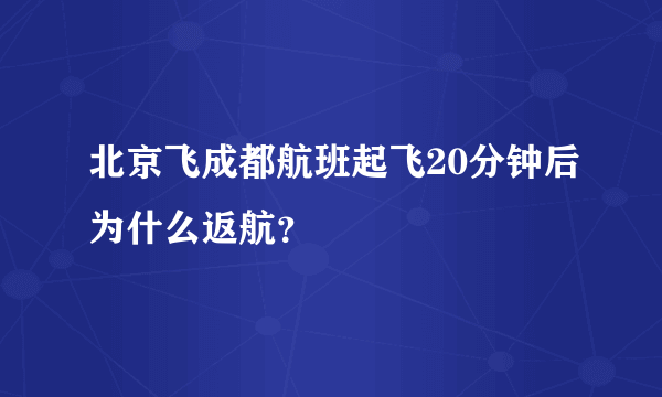 北京飞成都航班起飞20分钟后为什么返航？