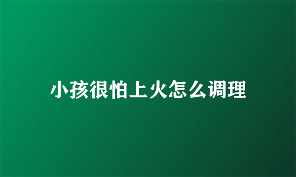 小孩很怕上火怎么调理